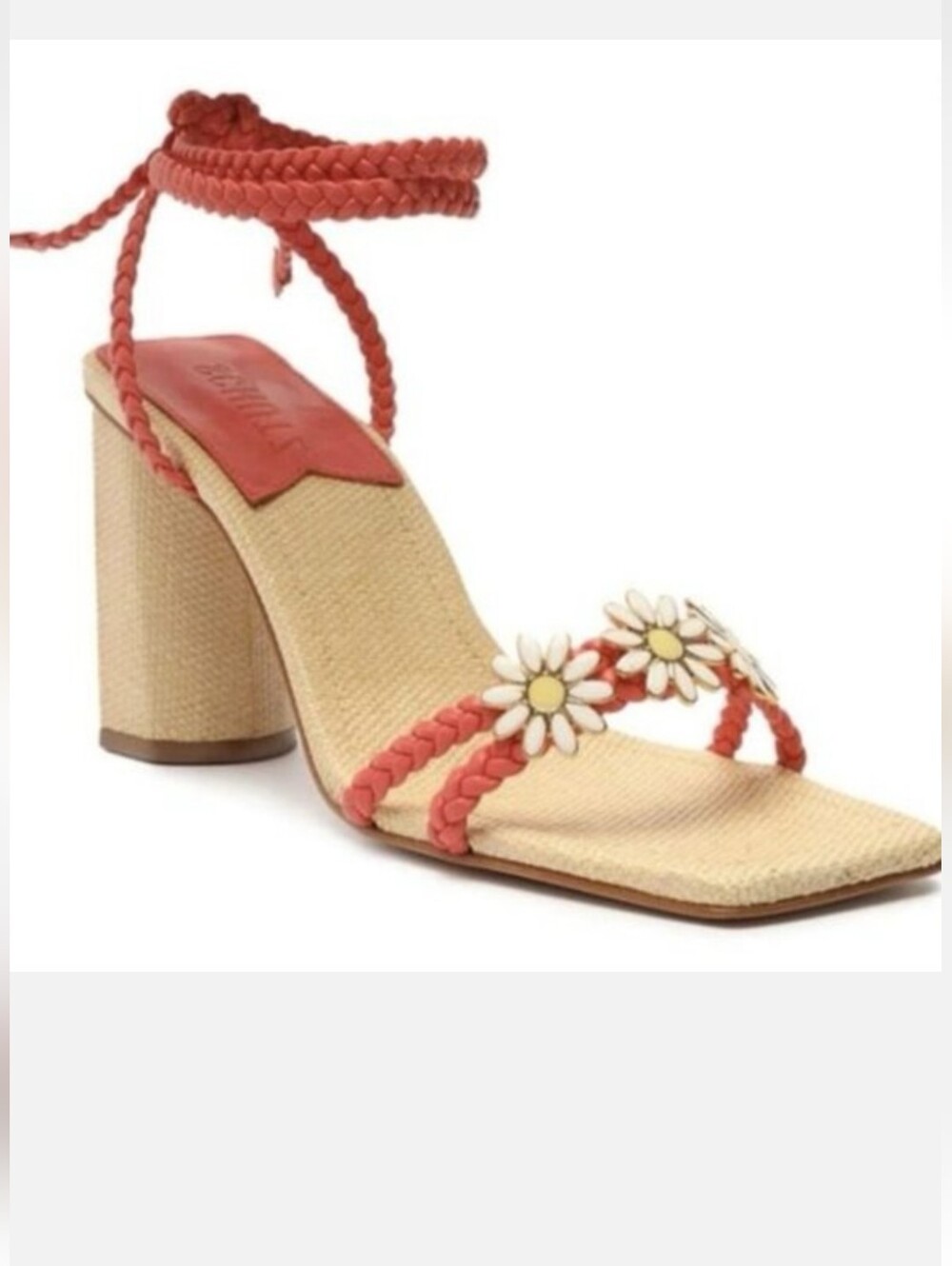 Schutz Hina Sandals 10 Coral Pink Daisy Ankle Straps